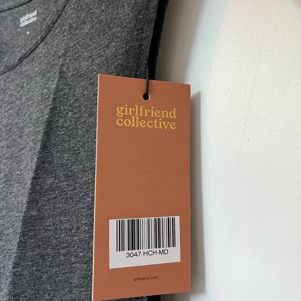 NWT Girlfriend Collective Charcoal Heather Recycled Cotton Muscle Tee - Size M‌ - Picture 8 of 10
